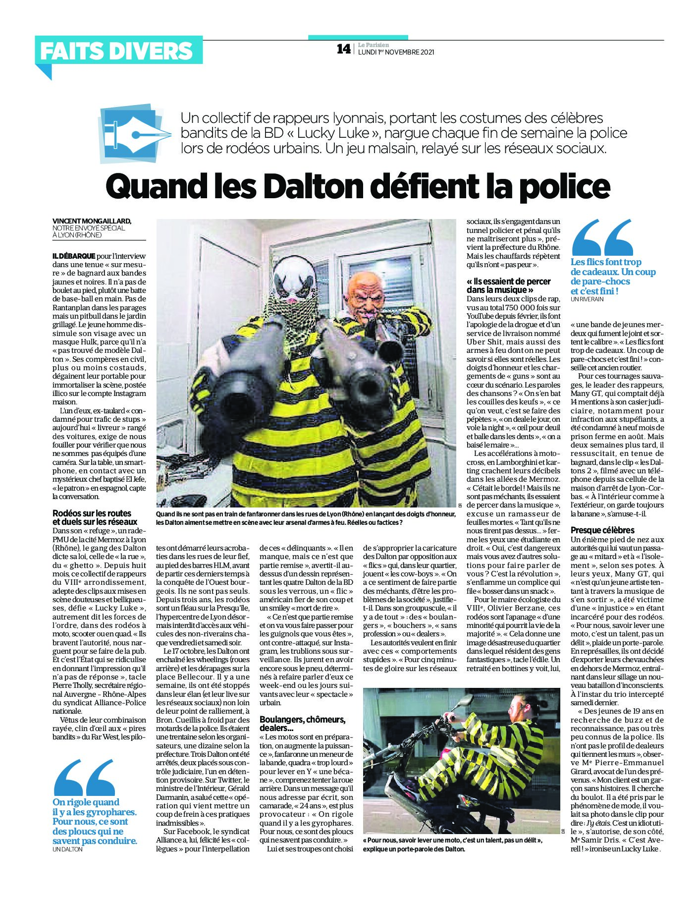 Le Parisien, 1er novembre 2021